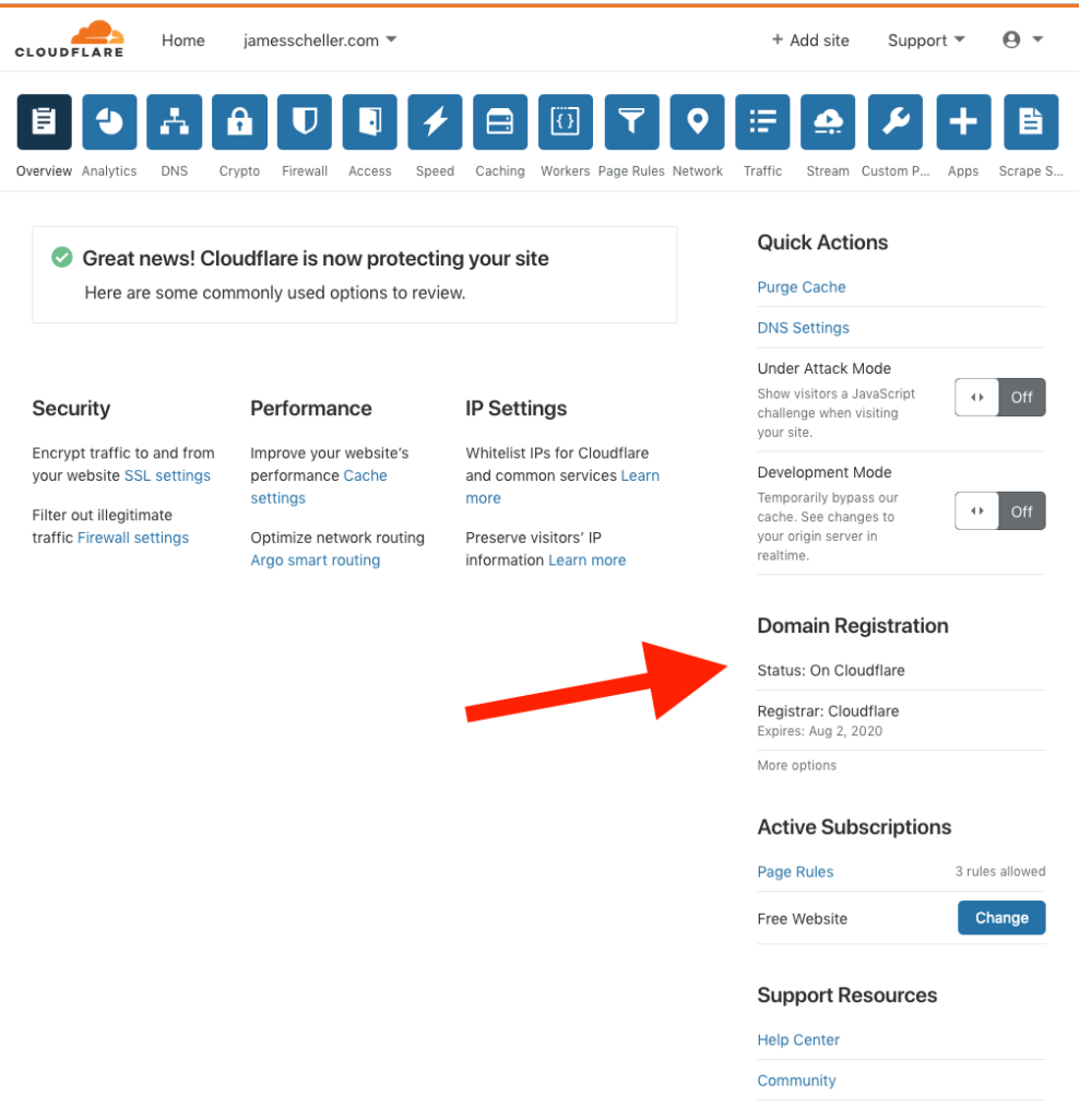 Cloudflare Dashboard Domain Registration